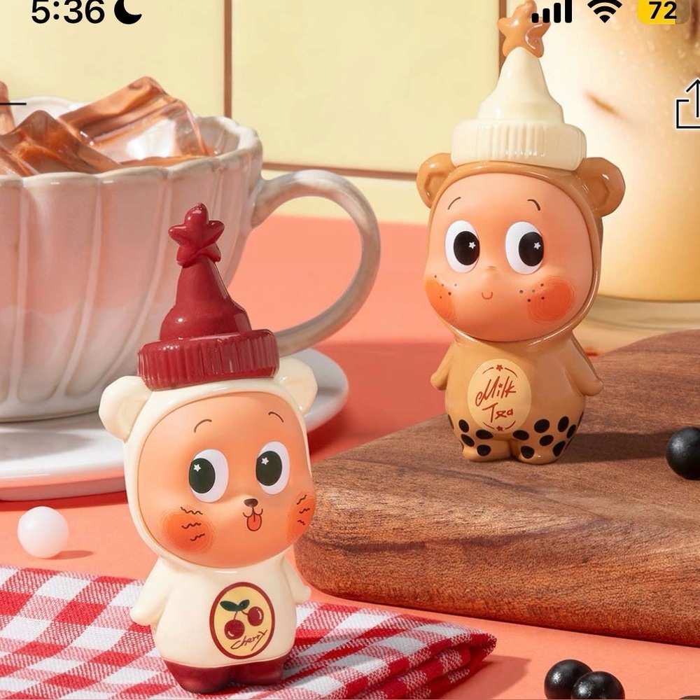 Twinkle twinkle bubble tea and cherry iced tea figures